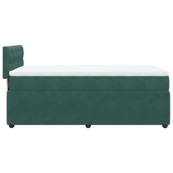 Ramsäng med madrass mörkgrön 100x200 cm sammet