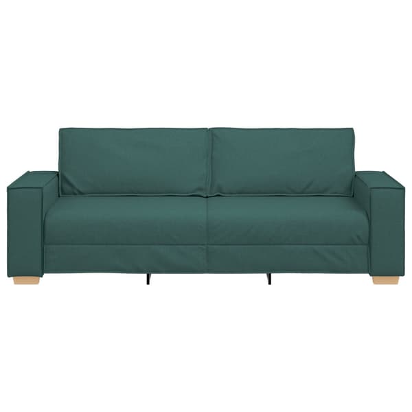 3-Sits soffa Mörkgrön 220 cm tyg