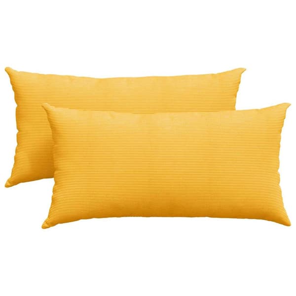 Sofakuddar 2 pcs Ljusgul 80 x 40 cm Kordread tyg