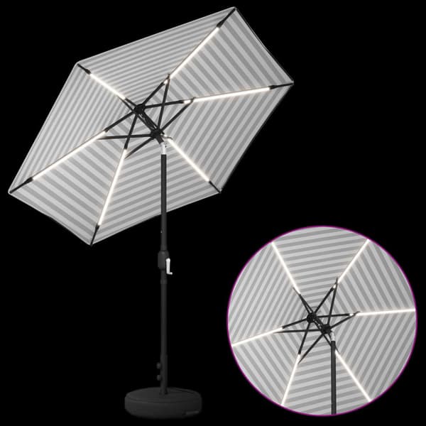 Trädgårdsparasol med LED Lampor 230 x 230 cm Polyester