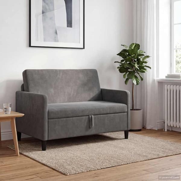 Soffa med förvaring Mörkgrå 122 x 78 x 87 cm Polyester
