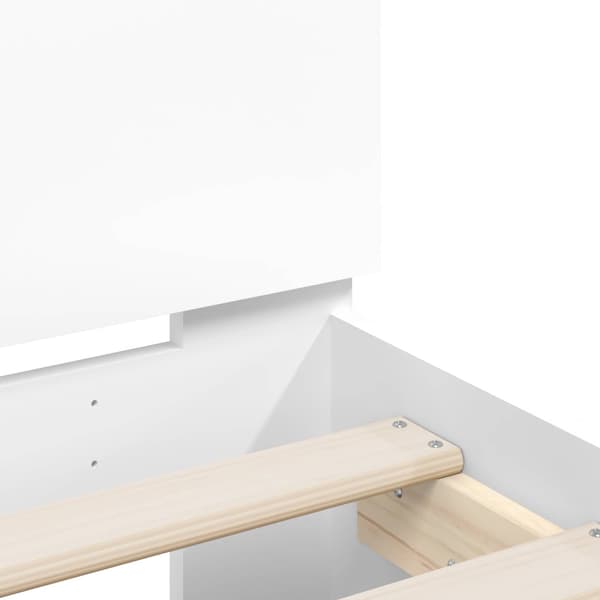 Sängram med LED Vit 80 x 200 cm Konstruerat trä