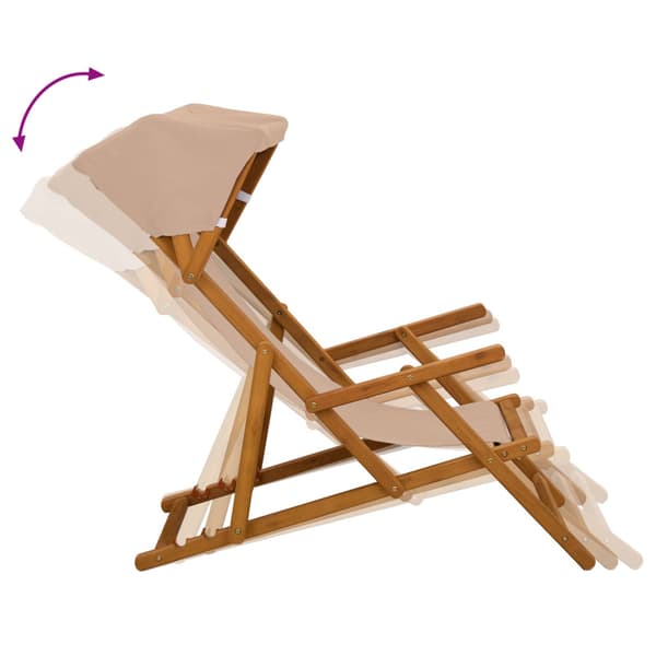 Deck Chair 3 Position Massiv Eukalyptus Trä Taupe