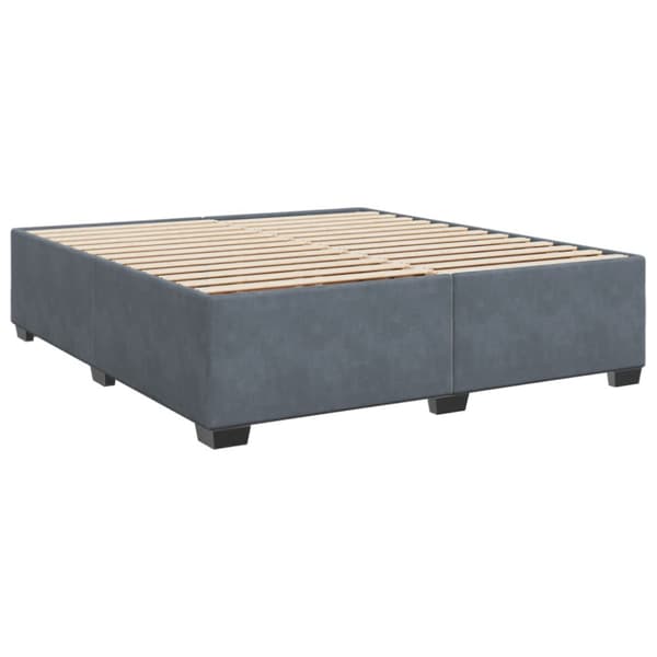 Ramsäng med madrass mörkgrå 200x200 cm sammet