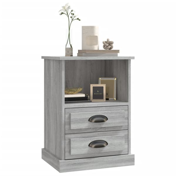 Sängbord grå sonoma 43x36x60 cm