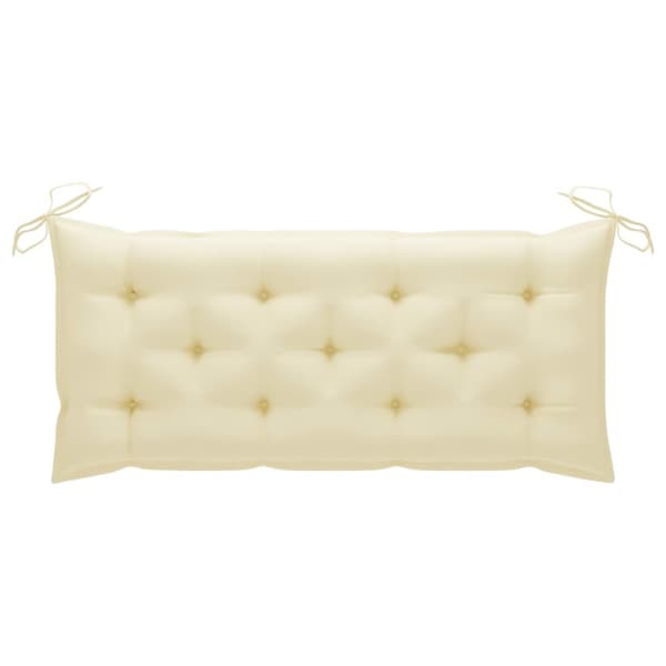 Hopfällbar trädgårdsbänk med dyna 118 cm bambu