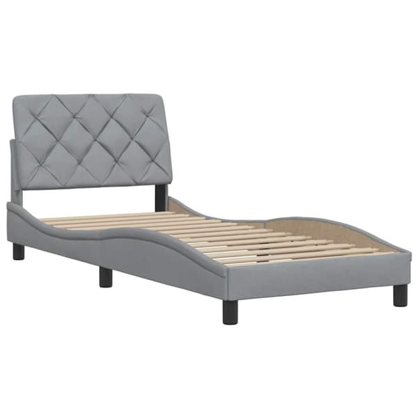 Bed Frame without Mattress Light Grey 90x200 cm Fabric