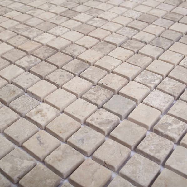Mosaikplattor Gräddvit 30 x 30 cm Marmor