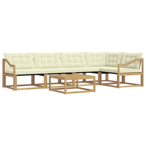 Utomhussoffset 6 pcs Vit och grädde 79 x 79 x 37 cm
