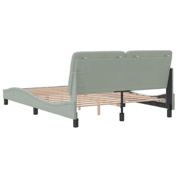 Bed Frame without Mattress Light Grey 120x200 cm Velvet