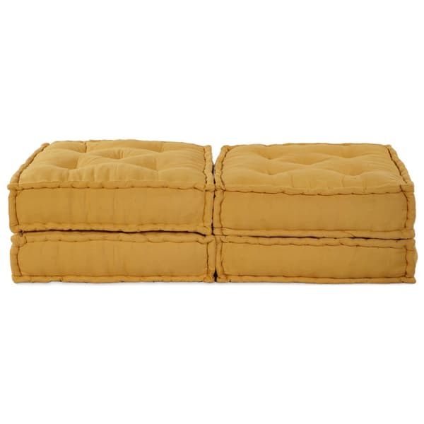 Modulsofa enhet 2 pcs Gul 140 x 70 x 36 cm Tyg
