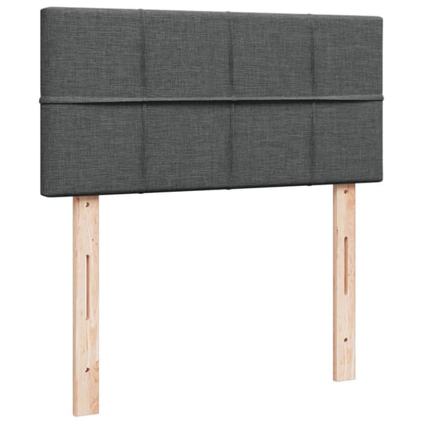 Ramsäng med madrass mörkgrå 90x200 cm tyg