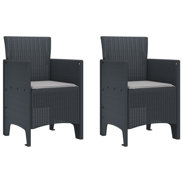 Trädgårdsmöbelset 3 pcs Antracit Polypropylen