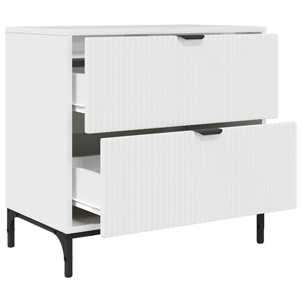 Sängbord Vit högglans 63.5 x 36 x 61 cm Konstruerat trä