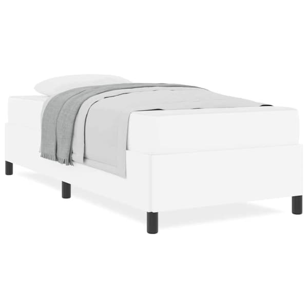 Sängram med madrass Vit 80 x 200 cm tyg