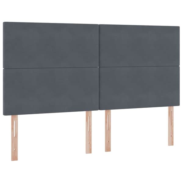 Förvaringssäng med madrass Mörkgrå 200 x 200 cm Sammet