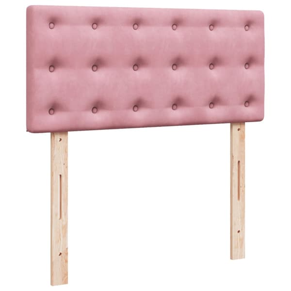 Ramsäng med madrass rosa 90x200 cm sammet