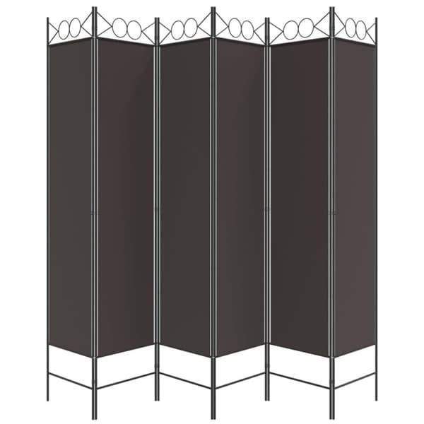 Rumsavdelare 6 paneler brun 240x200 cm tyg