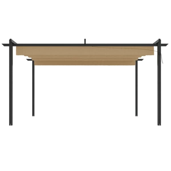 Paviljong med infällbart tak 4x3 m taupe