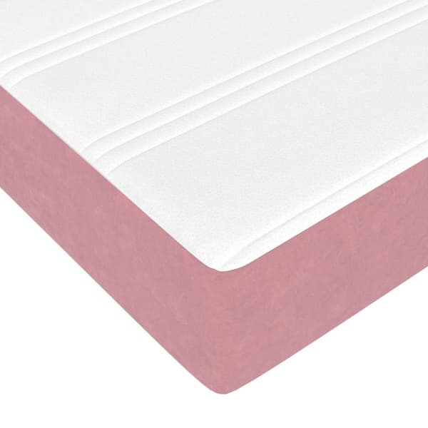 Sängram med madrass 2 pcs Rosa Sammet