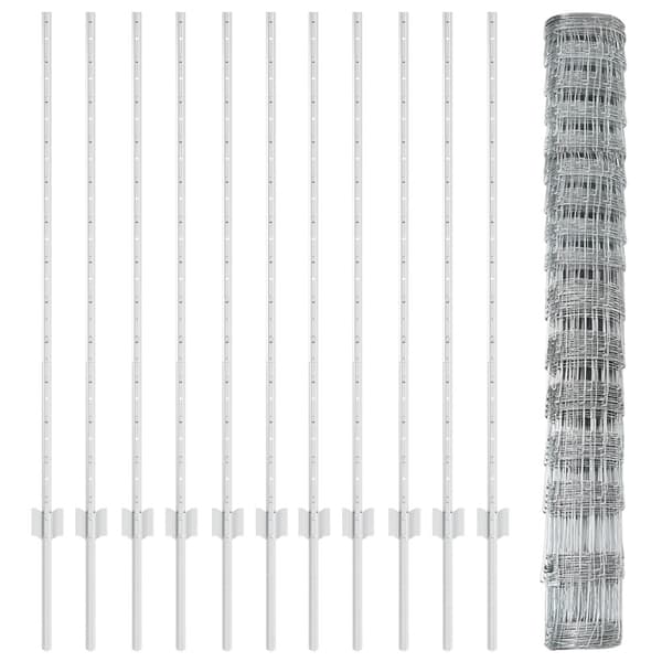 Stängsel med stolpe Silver 1,2 x 25 m Stål