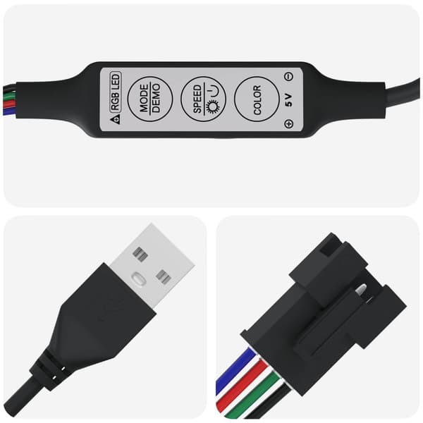 LED Band 2 pcs Svart och Transparent 4700 mm Koppar och plast