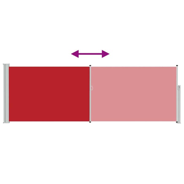Infällbar sidomarkis 100x300 cm röd