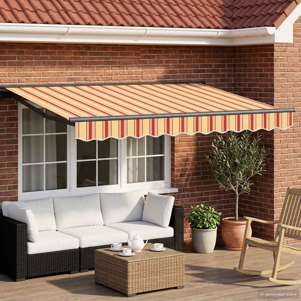 Elektrisk Retraktabel Markis Gul, Orange, Antracit 2,5 x 2 m