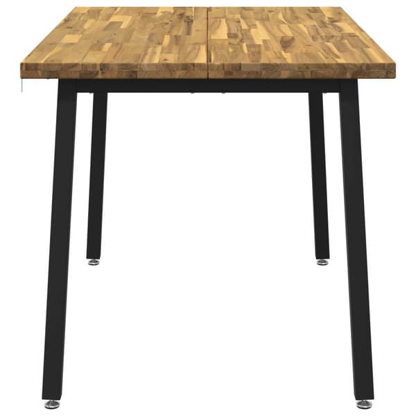120 x 80 x 75 cm Massivt Akaciaträ Vit och svart Rektangulär
