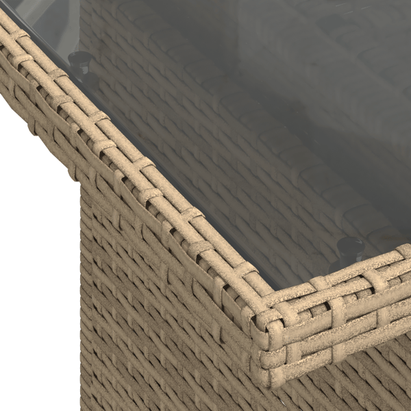 Trädgårdsoffset med lagring 9 pcs Beige Poly rattan