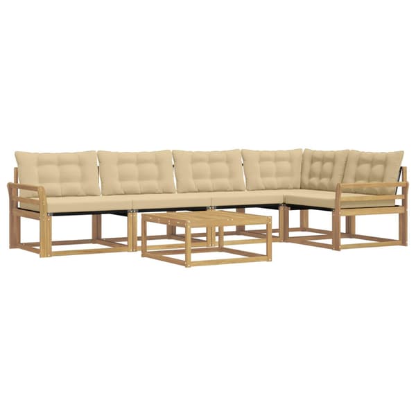 Utomhussoffset 6 pcs Vit och Beige 79 x 79 x 37 cm