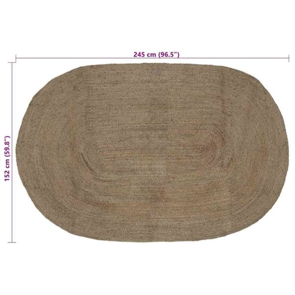 Områdesmattor Oval Grå 152 x 245 cm Jute