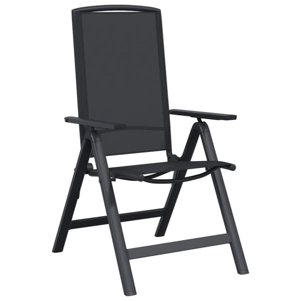 Fällbara trädgårdsstolar 2 pcs Svart 58 x 71 x 112 cm Textilene