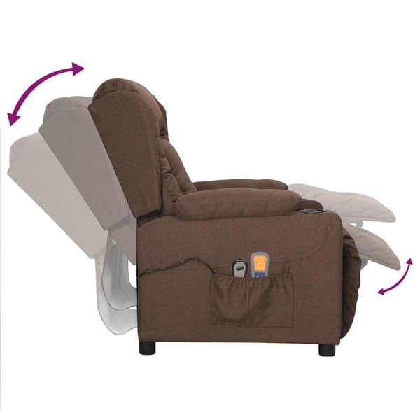 Elektrisk massagefåtölj taupe tyg