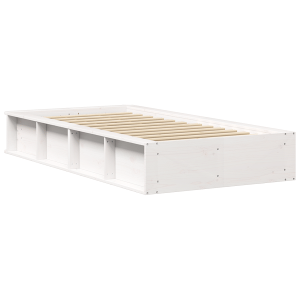 Sängram Vit 90 x 200 cm Massiv furu