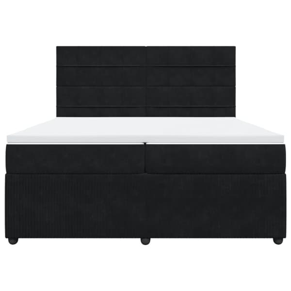 Ramsäng med madrass svart 200x200 cm sammet