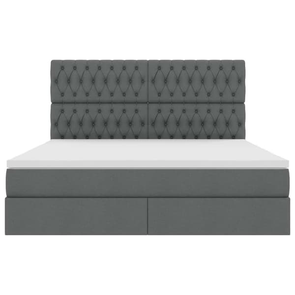 Förvaringssäng med LED med led Mörkgrå 160 x 200 cm Polyester