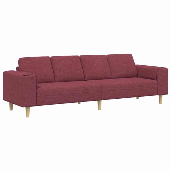 Vardagsrumsoffa Vinröd 250 x 77 x 76 cm Polyester