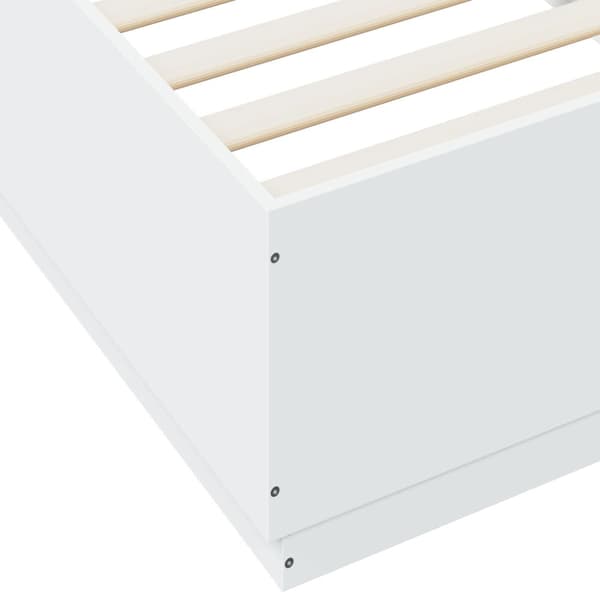 Sängram vit 100x200 cm konstruerad trä