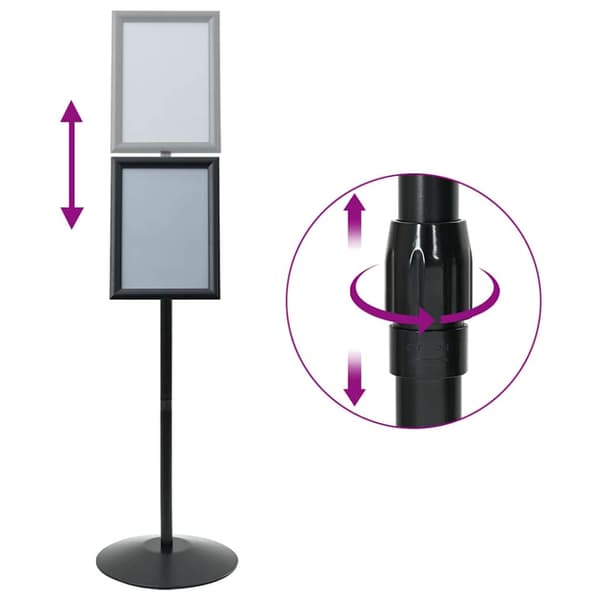 Pedestal affischställ Silver a4 PVC och stål