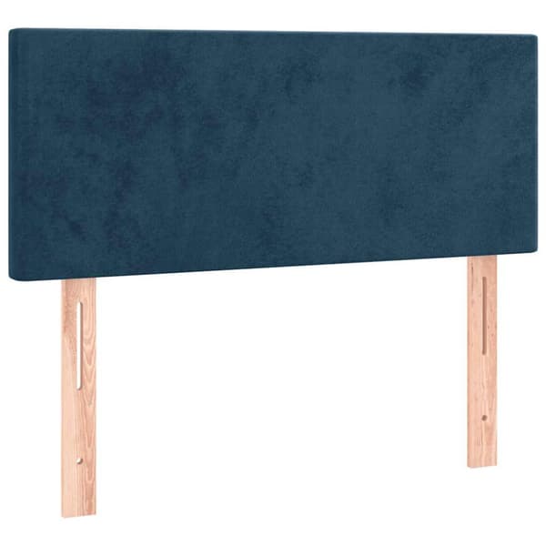 Ramsäng med madrass mörkblå 90x200 cm sammet