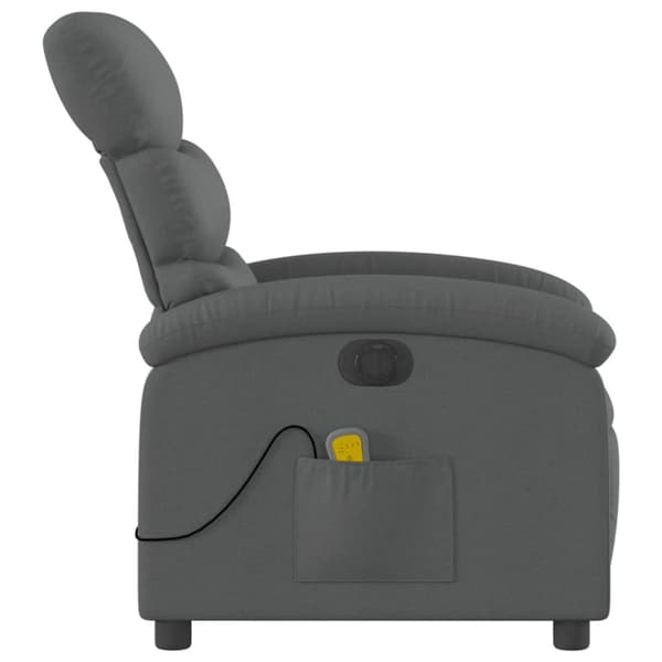 Elektrisk massagefåtölj mörkgrå tyg