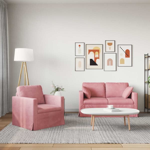 Soffset 2 pcs Rosa 138 x 78 x 80 cm Sammet