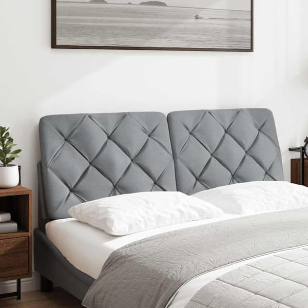 Headboard Cushion Light Grey 120 cm Fabric