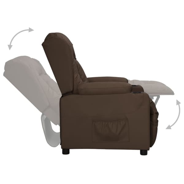 Reclinerfåtölj brun konstläder