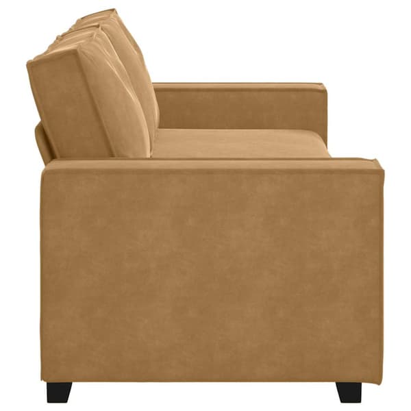 3-sitssoffa brun 220x78x84 cm sammet