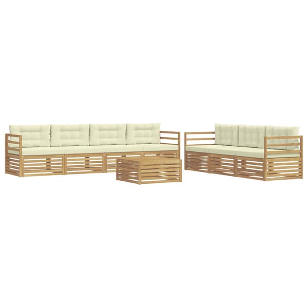 Utomhussoffset 8 pcs Vit och grädde 79 x 79 x 37 cm Polyester