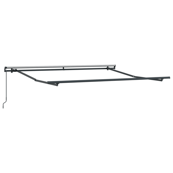 Utfällbar markis Röd och Vit 350 x 250 cm Polyester och Stål