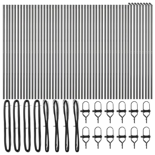 Stängselstolpe 52 pcs Grå 3,2 x 3,2 x 190 cm
