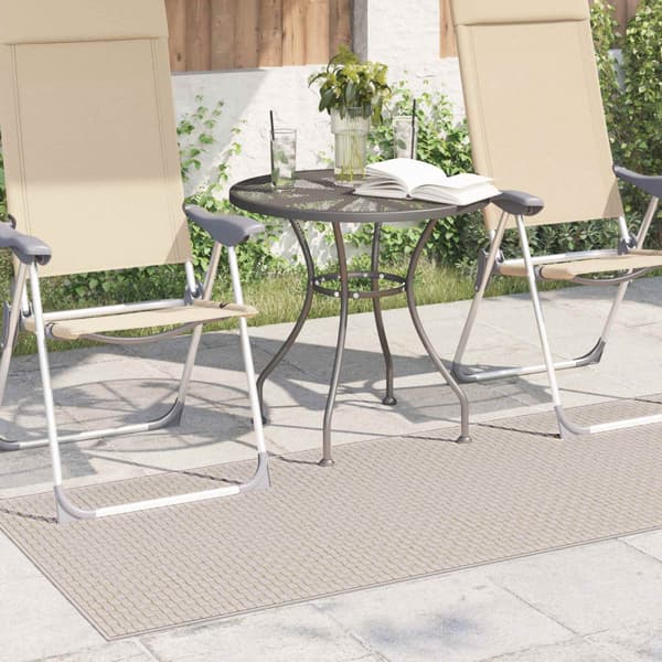 Områdesmattor Rektangulär FARO Kräm 150 x 80 cm Polyester